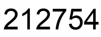 Number 212754 black image