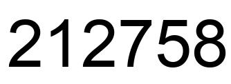 Number 212758 black image