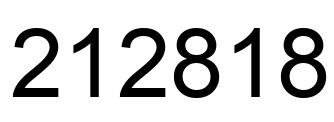 Number 212818 black image