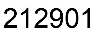 Number 212901 black image