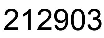 Number 212903 black image