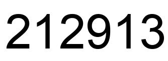 Number 212913 black image