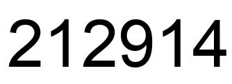 Number 212914 black image
