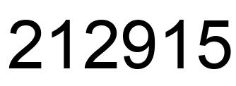 Number 212915 black image