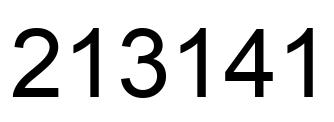 Number 213141 black image
