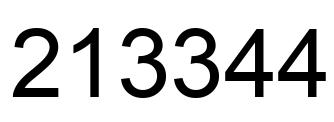Number 213344 black image