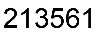 Number 213561 black image