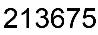 Number 213675 black image
