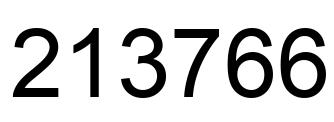 Number 213766 black image