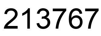 Number 213767 black image