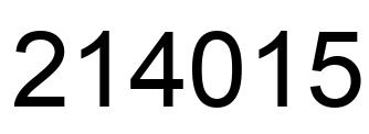 Number 214015 black image