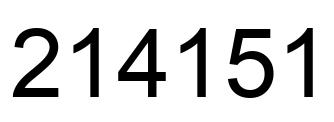 Number 214151 black image