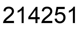 Number 214251 black image