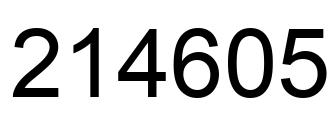 Number 214605 black image