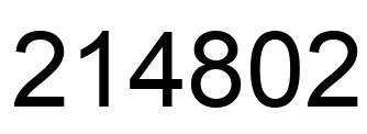 Number 214802 black image