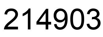 Number 214903 black image