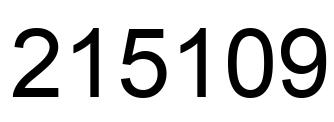 Number 215109 black image