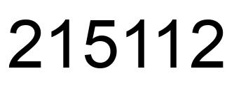 Number 215112 black image