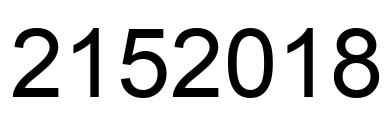 Number 2152018 black image