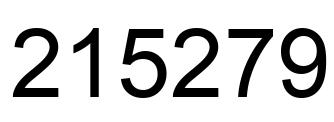Number 215279 black image