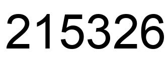 Number 215326 black image