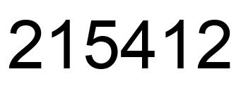 Number 215412 black image