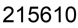 Number 215610 black image