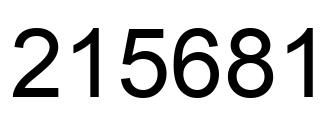 Number 215681 black image