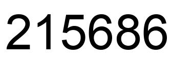 Number 215686 black image