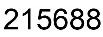 Number 215688 black image