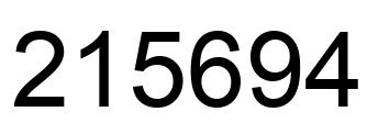 Number 215694 black image