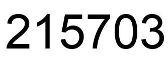 Number 215703 black image