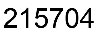 Number 215704 black image