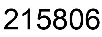 Number 215806 black image