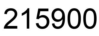 Number 215900 black image