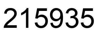 Number 215935 black image