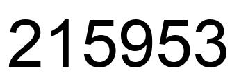 Number 215953 black image