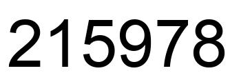 Number 215978 black image