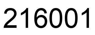 Number 216001 black image