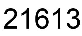 Number 21613 black image