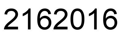 Number 2162016 black image