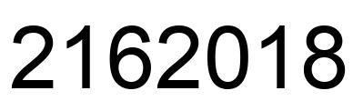 Number 2162018 black image