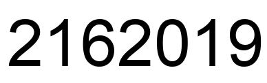 Number 2162019 black image