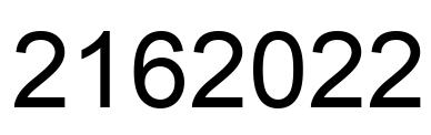 Number 2162022 black image