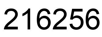 Number 216256 black image
