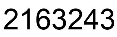 Number 2163243 black image