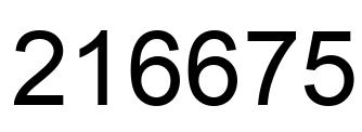 Number 216675 black image
