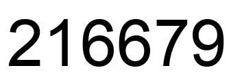 Number 216679 black image