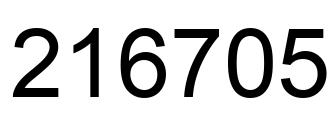 Number 216705 black image