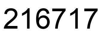Number 216717 black image